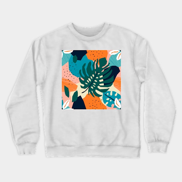 Botanical Tropical Seamless pattern 14 Crewneck Sweatshirt by redwitchart